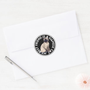 Best Friend Siamese Cat Classic Round Sticker