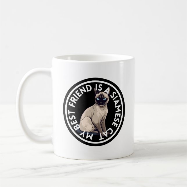 Best Friend Siamese Cat Coffee Mug (Left)
