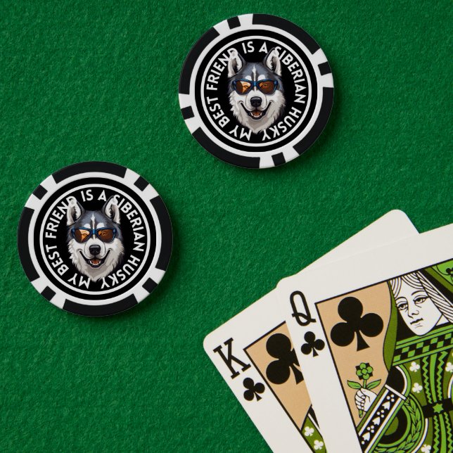 Best Friend Siberian Husky Poker Chips (Poker Table (Double))