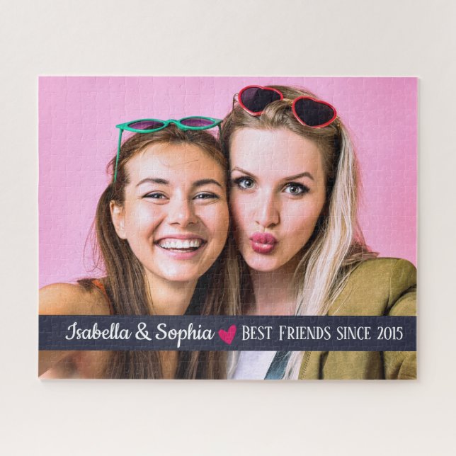 Best Friend Since modern custom photo template BFF Jigsaw Puzzle (Horizontal)