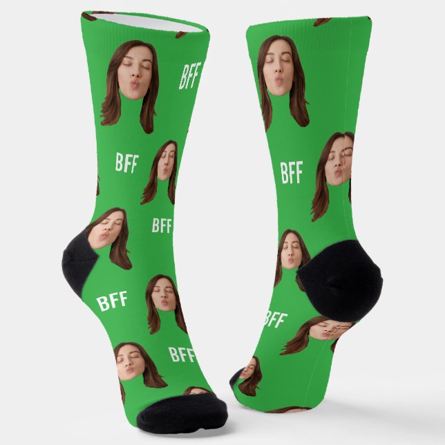 Best Friend Socks BFF Gift Socks Custom Face Socks (Angled)
