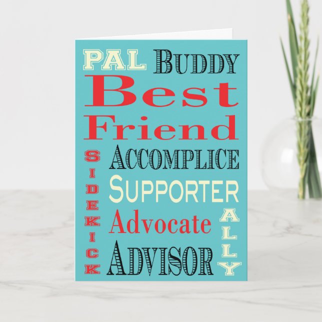 Best Friend Subway Art Card (Front)