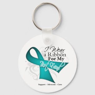 Best Friend - Teal Ribbon Awareness Key Ring