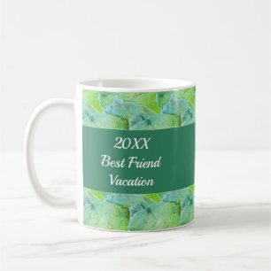 Best Friend Vacation Artistic Green Girls Trip Coffee Mug