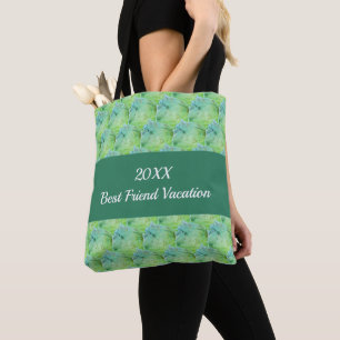 Best Friend Vacation Artistic Green Girls Trip Tote Bag