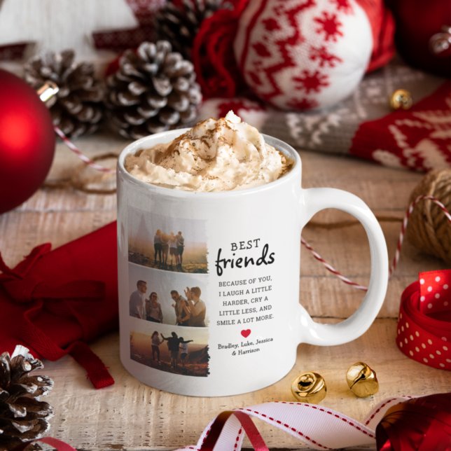 Best Friends 3 Photo Collage & Quote Coffee Mug (Creator Uploaded)