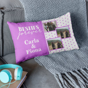Best friends 3 photos on lumbar cushion