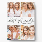 Best Friends 4 Photo Collage & Custom Text Plaque