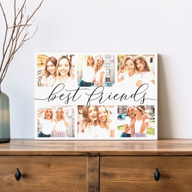 Best Friends 6 Photo Collage Canvas Print (Creator Uploaded)