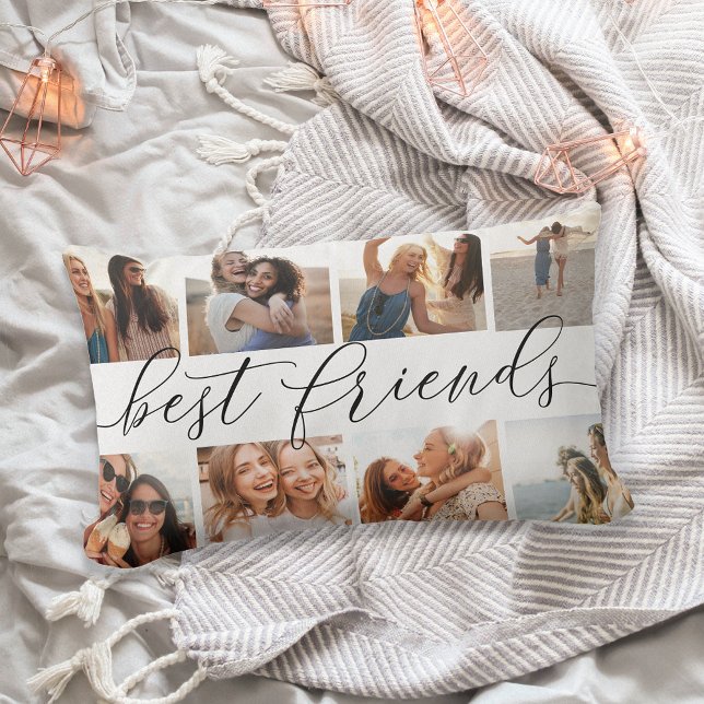 Best Friends | 8 Photo Collage Lumbar Cushion (Creator Uploaded)