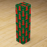 Best Friends-All I Want For Christmas Wine Box<br><div class="desc">A bright colourful super festive design for best friends featuring a pattern of red Christmas tree shapes that resemble cut-out paper on a green background with the message "All I want for Christmas is more friends like you". Get this special box and add a special wine for all your special...</div>