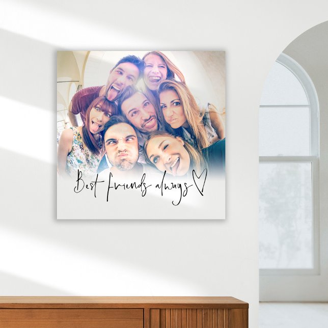 Best Friends Always Heart Script Photo Canvas Prin (Creator Uploaded)