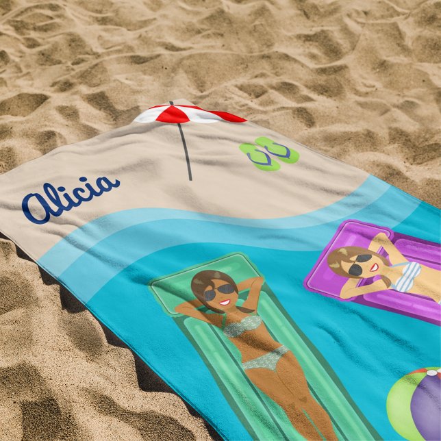 Best Friends At The Beach Beach Towel (Creator Uploaded)
