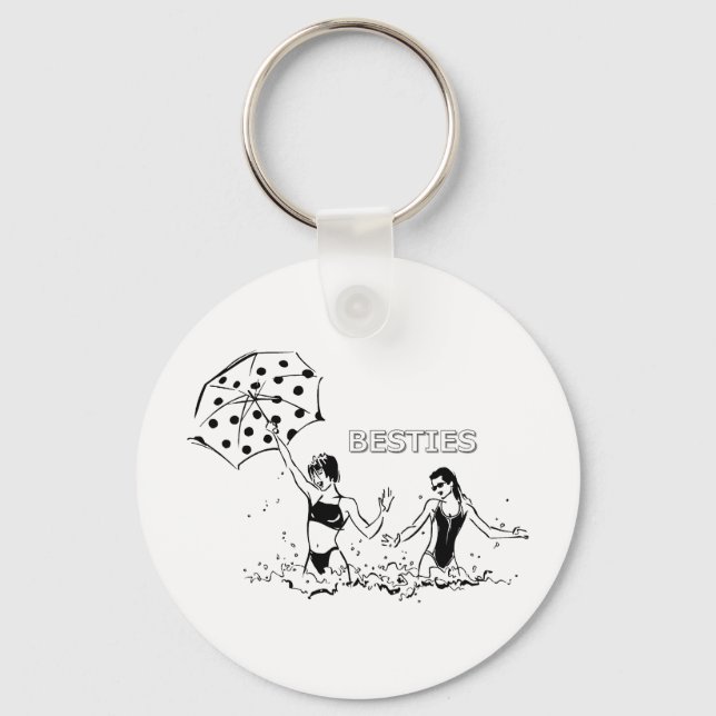 Best Friends at the Beach Key Ring (Front)