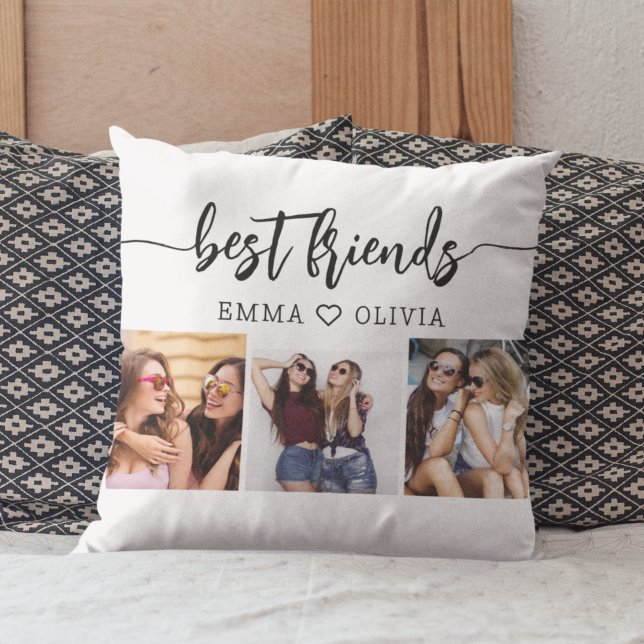 Best Friends Besties 3 Photo Collage Keepsake Cushion (Creator Uploaded)