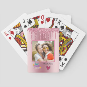 Best Friends Besties Customisable Photo  Playing Cards