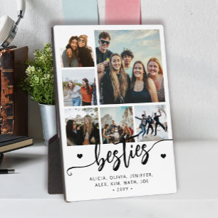 Best friends besties modern photo collage keepsake plaque