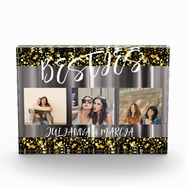  Best Friends Besties Photo Collage BFF Keepsake   Block (Front)
