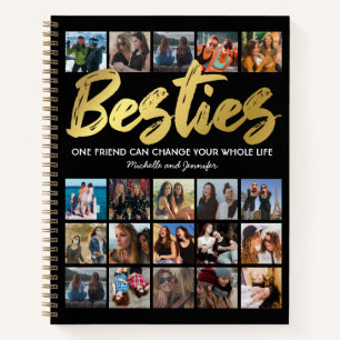 Best Friends   Besties Photo Collage Notebook