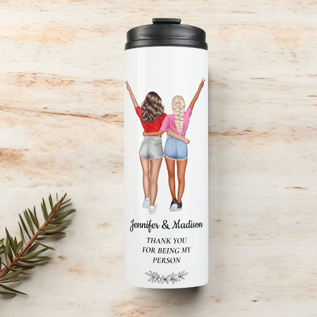 Best Friends BFF Besties Friendship Custom Name Thermal Tumbler (Creator Uploaded)