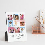Best Friends BFF Photo Grid Collage Heart Script Plaque<br><div class="desc">Design feature 9 photo collage,  BFF cut out photo border. Slab serif and calligraphy script typography.</div>