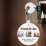 Best friends BFF photo names white Key Ring<br><div class="desc">A gift for your best friend(s) for birthdays,  Christmas or a special event. Black text: Friends for life,  written with a trendy style script. Personalise and use your own photos and names.  White background.</div>