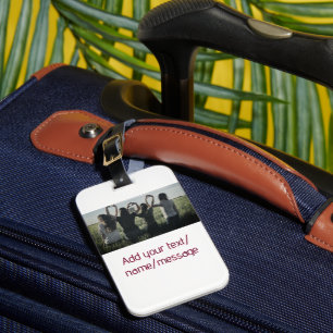 best friends bridesmaid bride girly photo pin text luggage tag