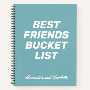 Best Friends Bucket List Simple Personalised Blue Notebook