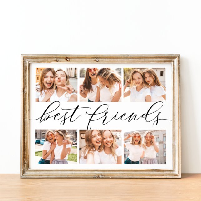 Best Friends Calligraphy Photo Collage Poster (Creator Uploaded)