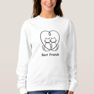 Best Friends Cats Heart Tail Sweatshirt