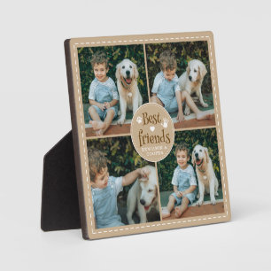 BEST FRIENDS Child and Dog 4 Photos Plaque