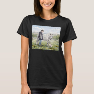 Best Friends-Child with Pony and Dog in an Orchard T-Shirt