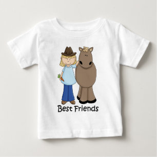 Best Friends - Cowgirl and Horse Baby T-Shirt