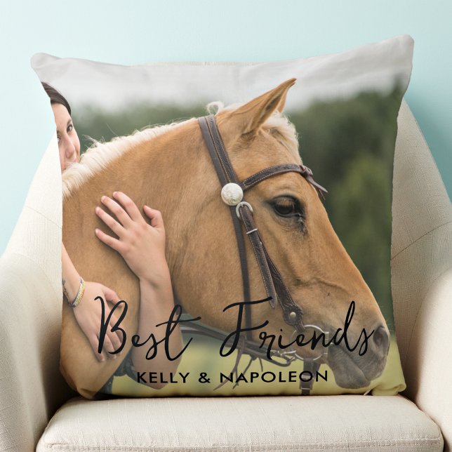 Best Friends Custom Equestrian Photo Horse Cushion (Creator Uploaded)