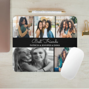 Best Friends   Custom Multiple Photo anniversary Mouse Pad