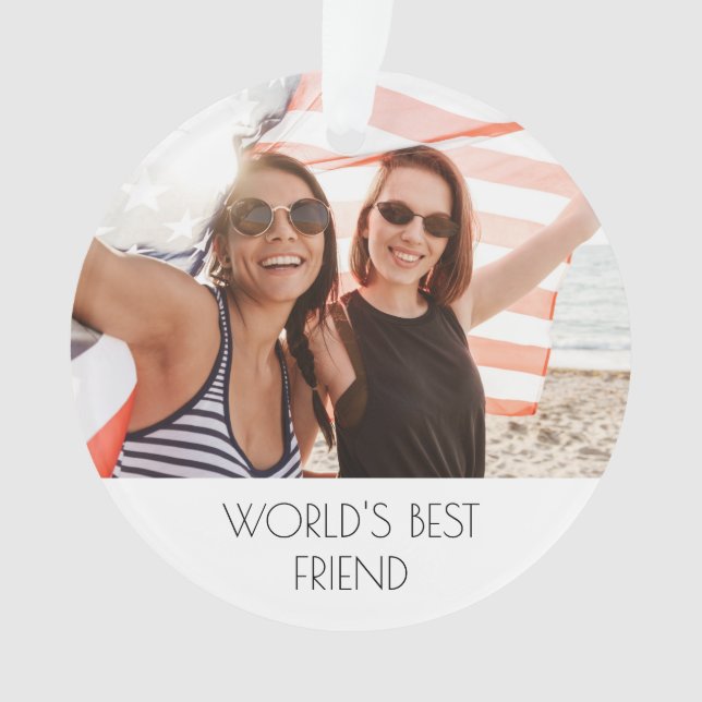 Best friends custom photo ornament (Front)