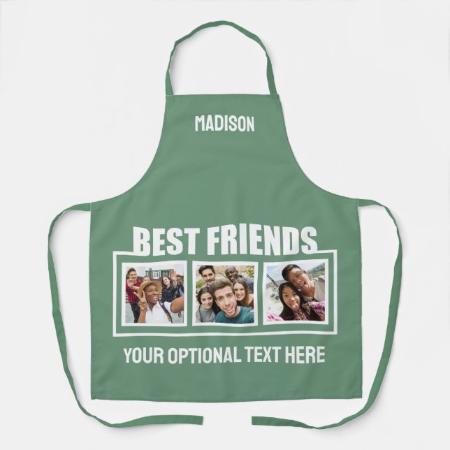 Best Friends custom photos, text & colour Apron (Front)