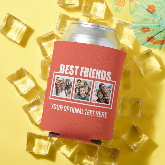 Best Friends custom photos, text & colour Can Cooler (In Situ Summer)