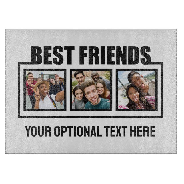 Best Friends custom photos, text & colour Cutting Board (Front)