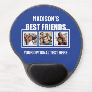 Best Friends custom photos, text & colour Gel Mouse Pad