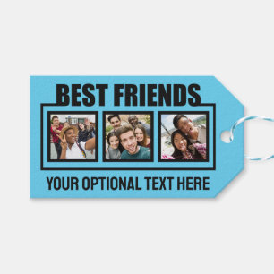 Best Friends custom photos, text & colour Gift Tags
