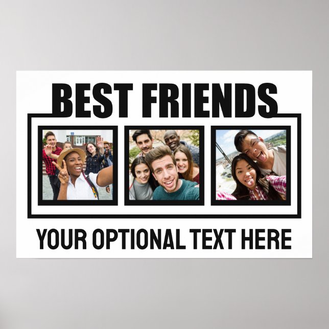 Best Friends custom photos, text & colour Poster (Front)