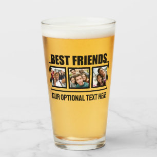 Best Friends custom photos & text Glass