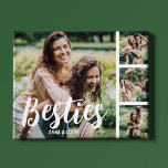Best Friends Customised Photo Collage Plaque<br><div class="desc">This modern best friends, photo collage plaque is the perfect gift for your best friend, featuring 4 of your favourite photographs, the text BESTIE in a fun script font, and then personalise with your names. Fantastic as a christmas, graduation, galatines, birthday or gift for any other special occassion, the font...</div>
