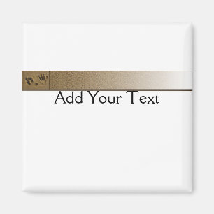 Best Friends Dog Paw and Hand Print in the Sand Magnet