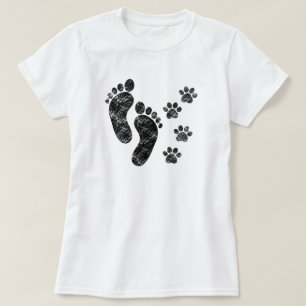 Best Friends Dog Paws and Footprints T-Shirt