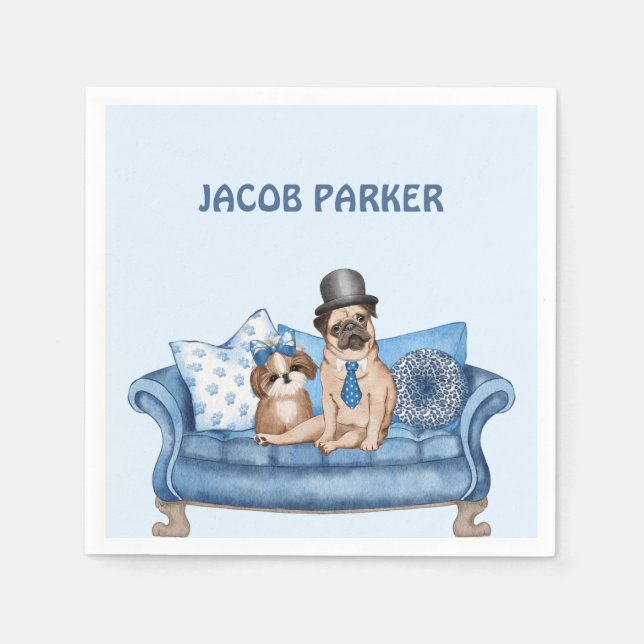 Best Friends Dogs on the Couch Napkin (Front)