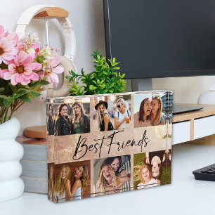 Best Friends Elegant Typography Picture Collage Photo Block