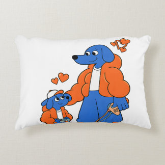 Best Friends : Father and son Blue Dog Duo ( Orang Decorative Cushion