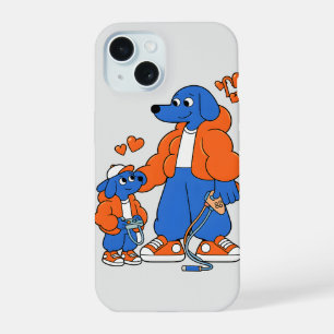 Best Friends : Father and son Blue Dog Duo ( Orang iPhone 15 Case